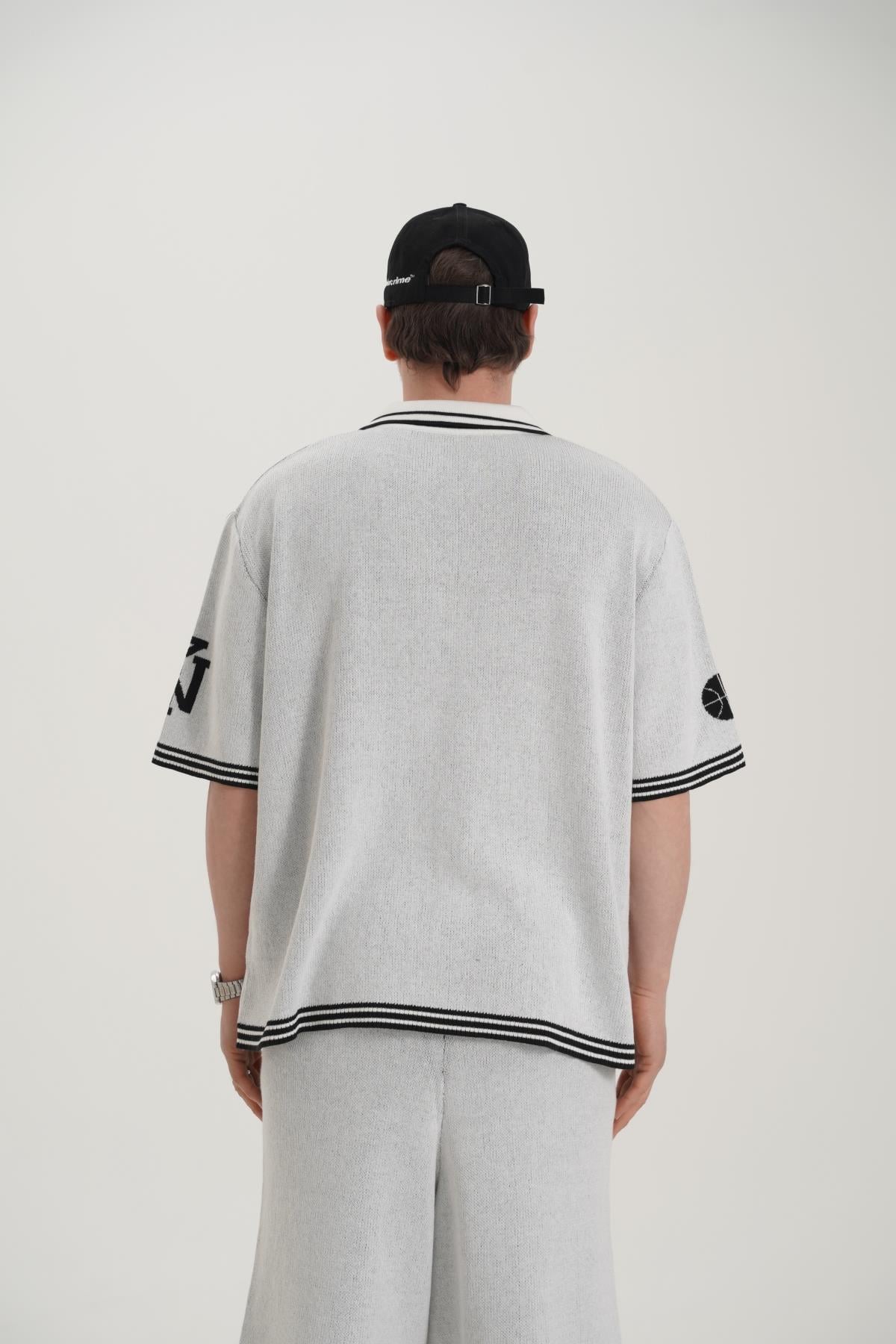 Sonny Desenli Triko Kumaş Siyah Oversize Tshirt