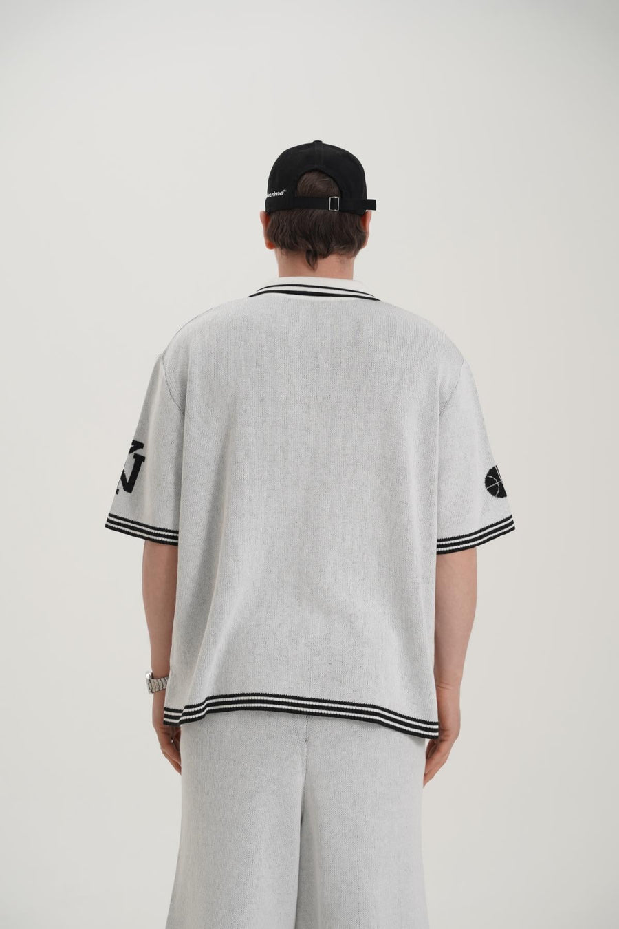 Sonny Desenli Triko Kumaş Siyah Oversize Tshirt