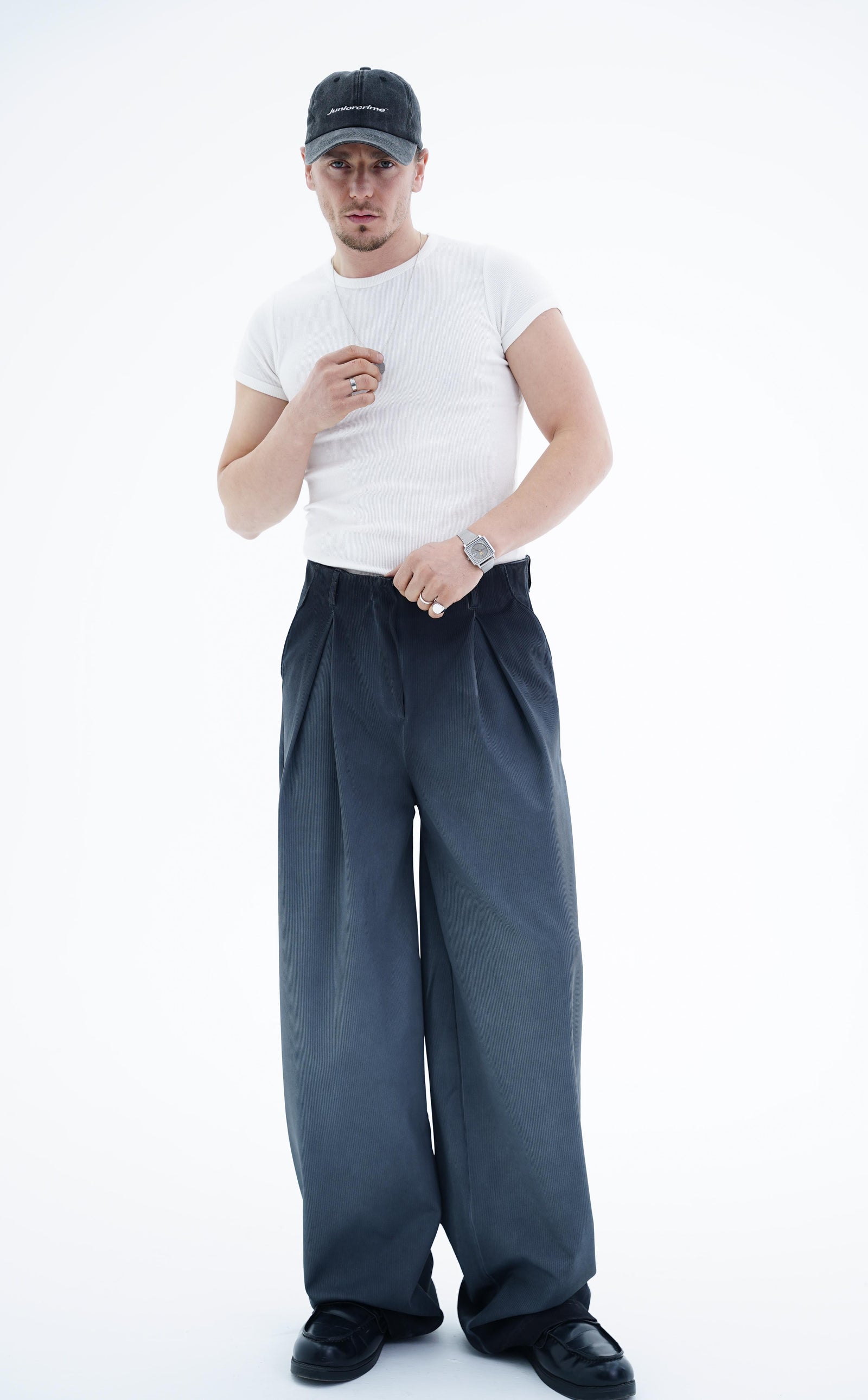 Acid Wash Füme Pileli Baggy Pantolon KN4607