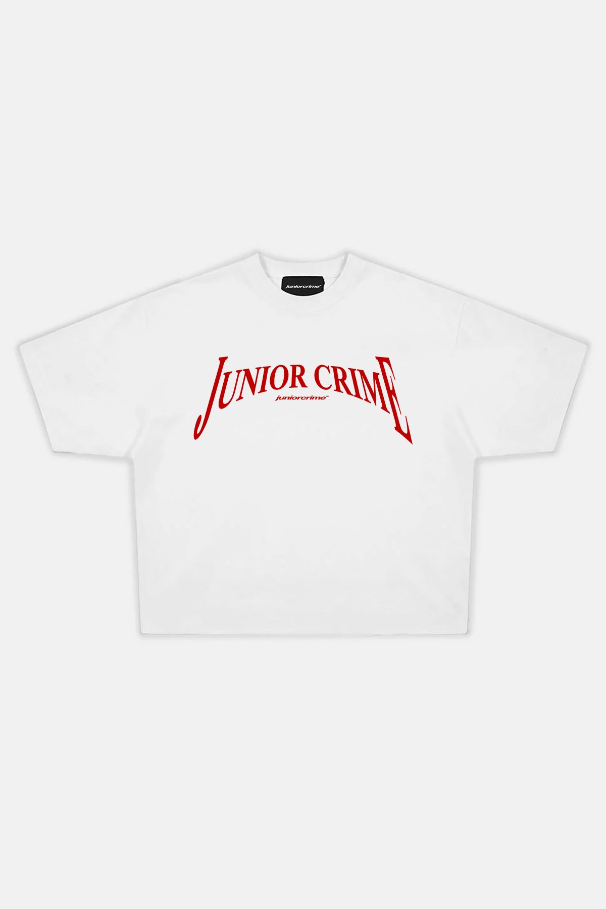 JR Red Logo Baskılı Beyaz Boxy Fit Tshirt