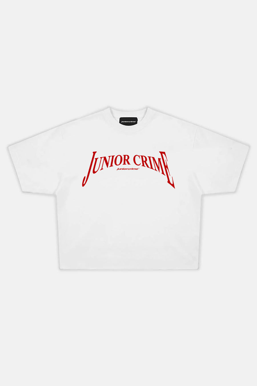 JR Red Logo Baskılı Beyaz Boxy Fit Tshirt