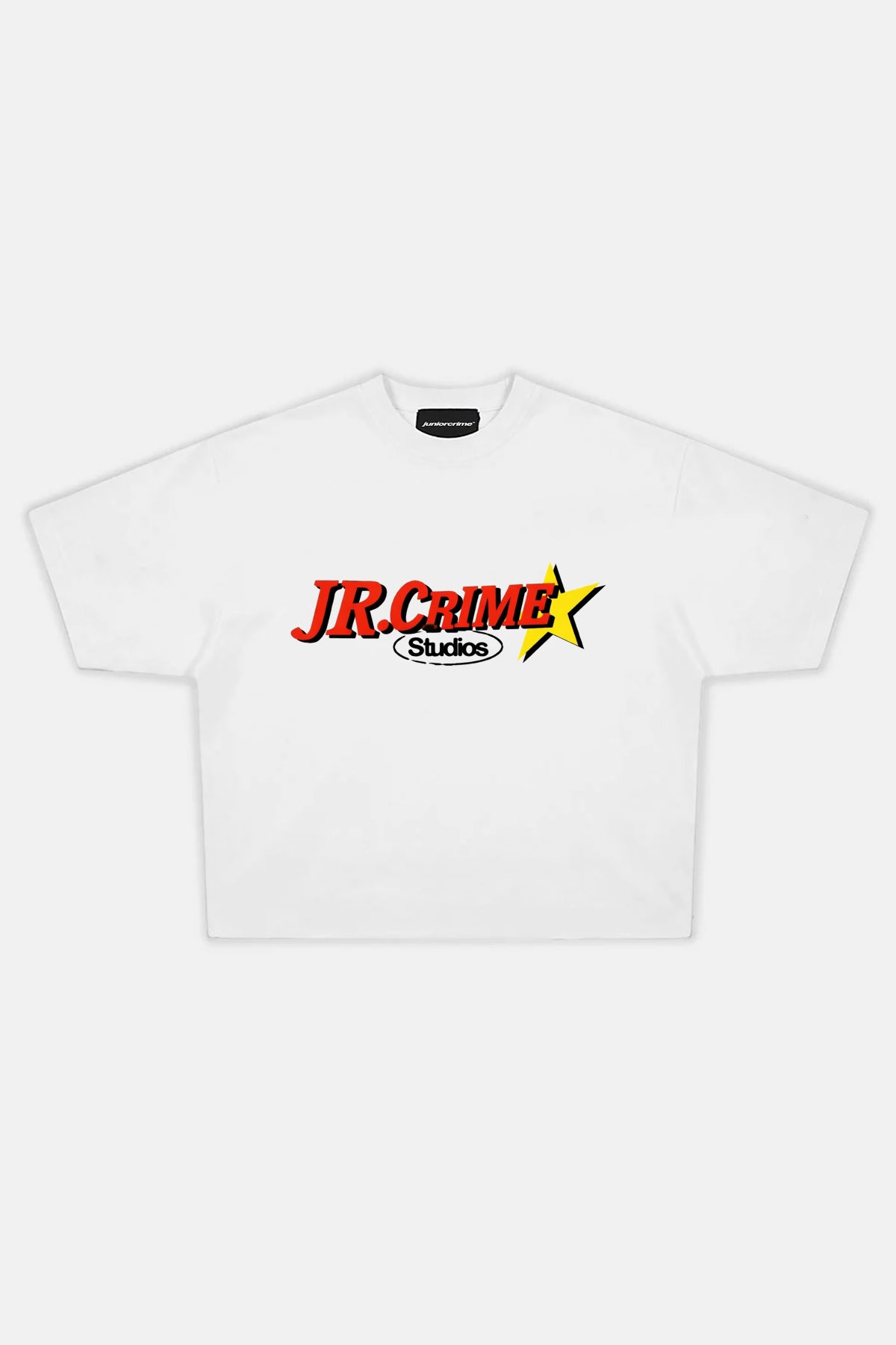 JR Red Studio Baskılı Beyaz Boxy Fit Tshirt