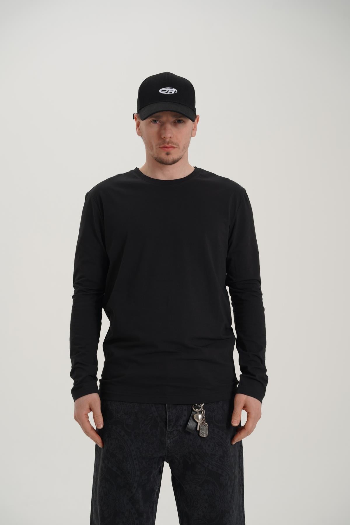 Basic Siyah Fit İnce Kumaş Longsleeve CT01 24CY122
