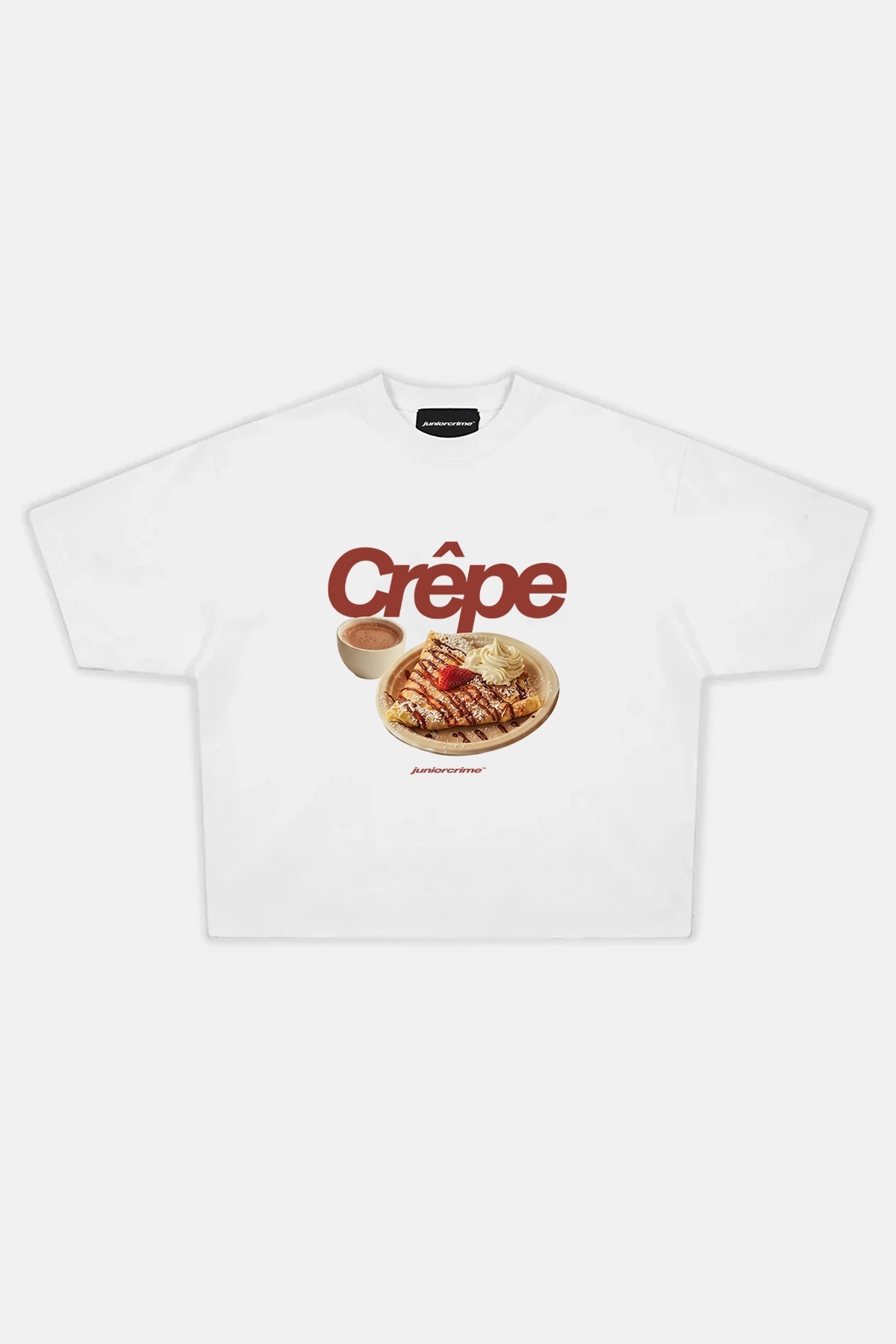 JR Crepe Baskılı Beyaz Boxy Fit Tshirt