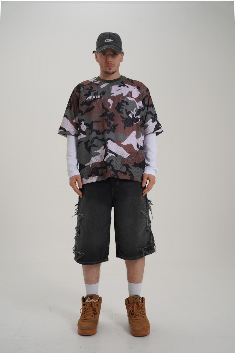 Baskılı Oversize Kamuflaj Forma Tshirt PM01 26Y264