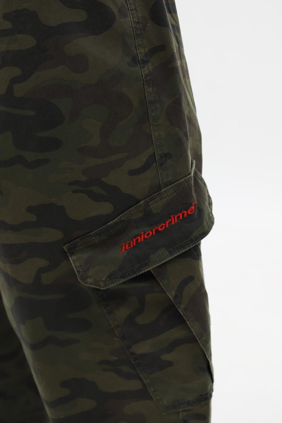 Kamuflaj Desenli Haki Low Waist Baggy Pantolon