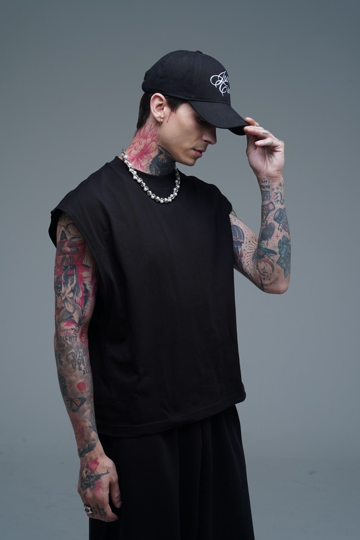 JR Boxy Fit Kolsuz Siyah Oversize Tshirt