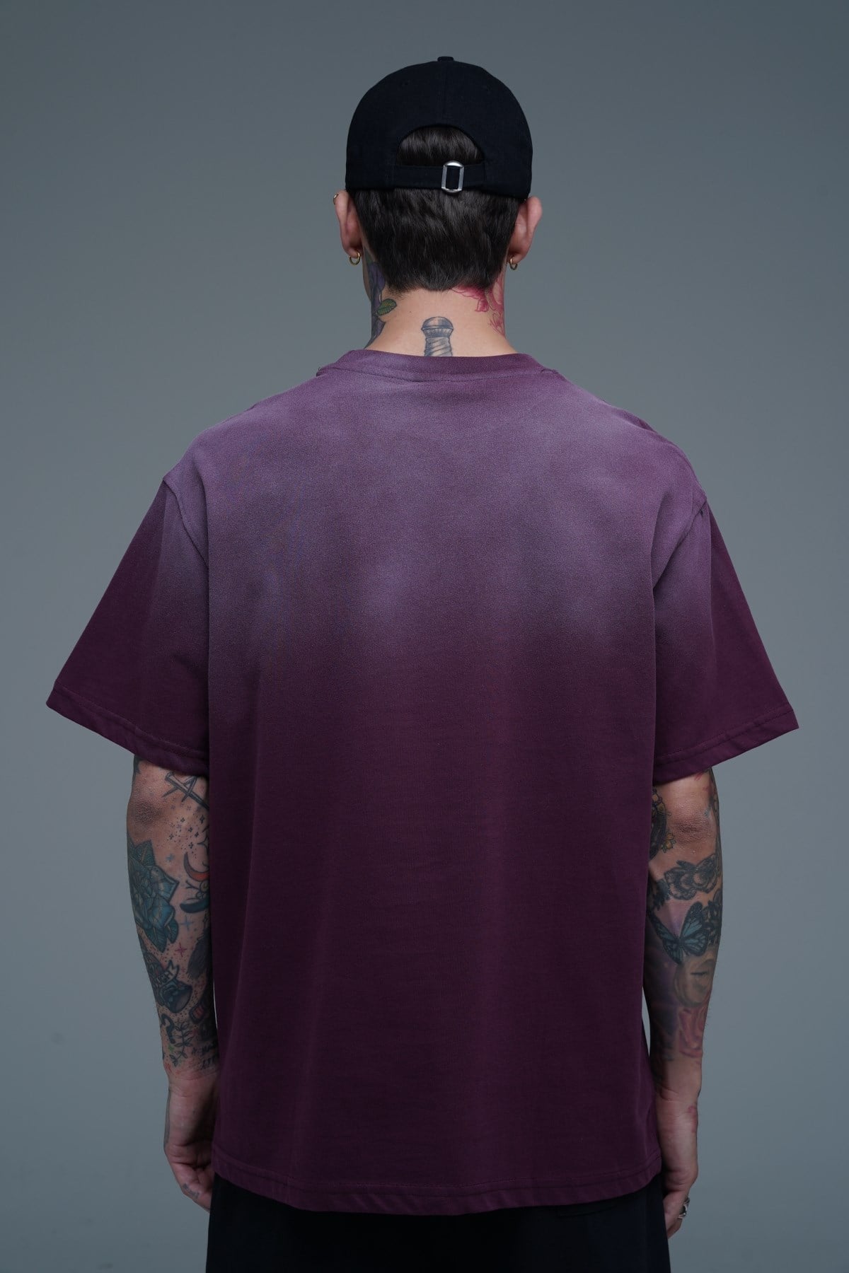 Yıkama Efektli Bordo Oversize Tshirt CT01 25CY074
