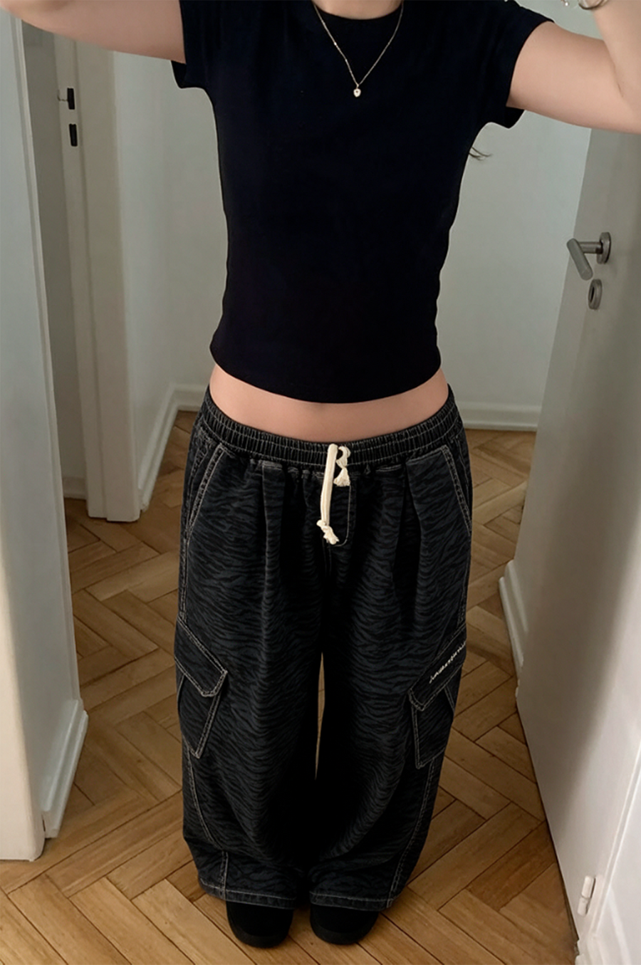 JR Zebra Desenli Low Waist Pantolon