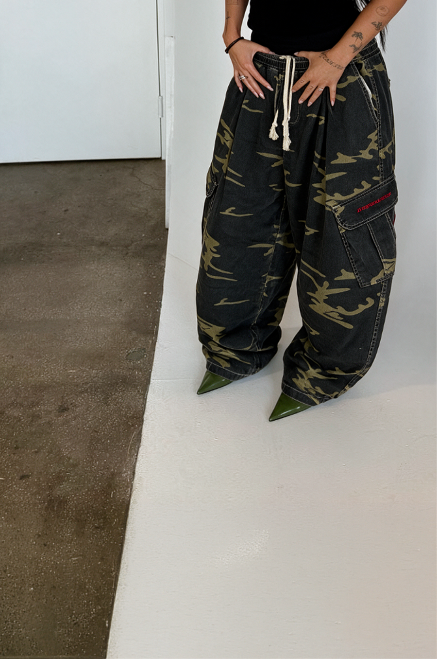 JR Camo Desenli Low Waist Pantolon