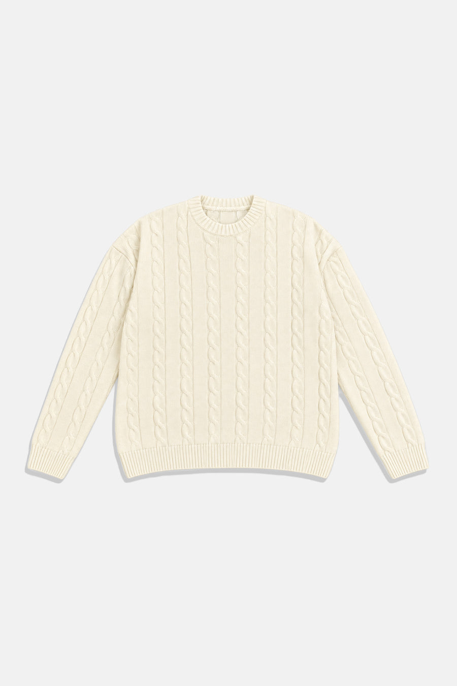 Örgü Desenli Krem Triko