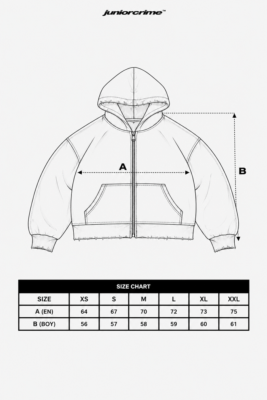 JR Acid Wash Boxy Fit Fermuarlı Hoodie