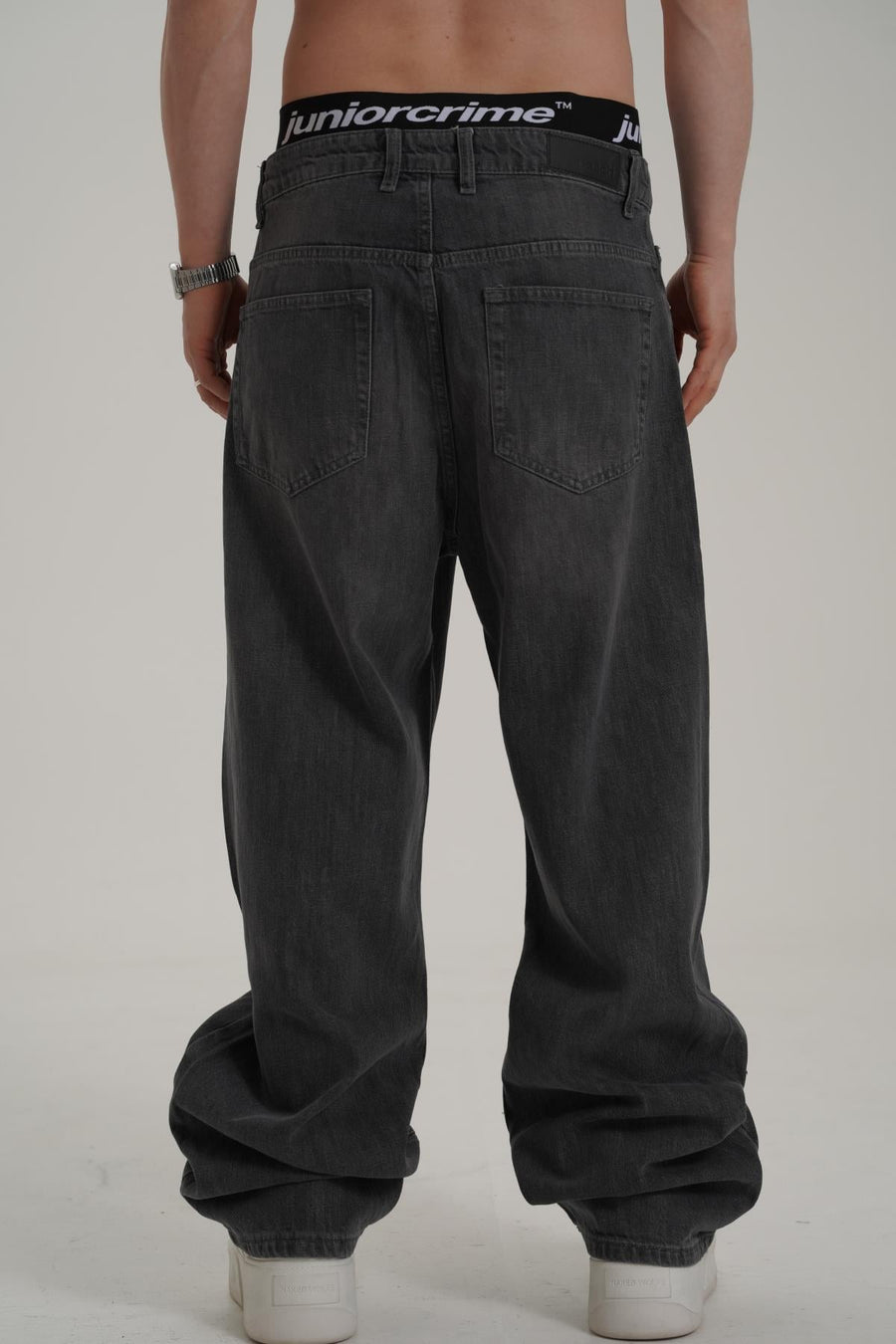 Dikiş Detay Gri Acid Wash Jean Pantolon CT01 6643