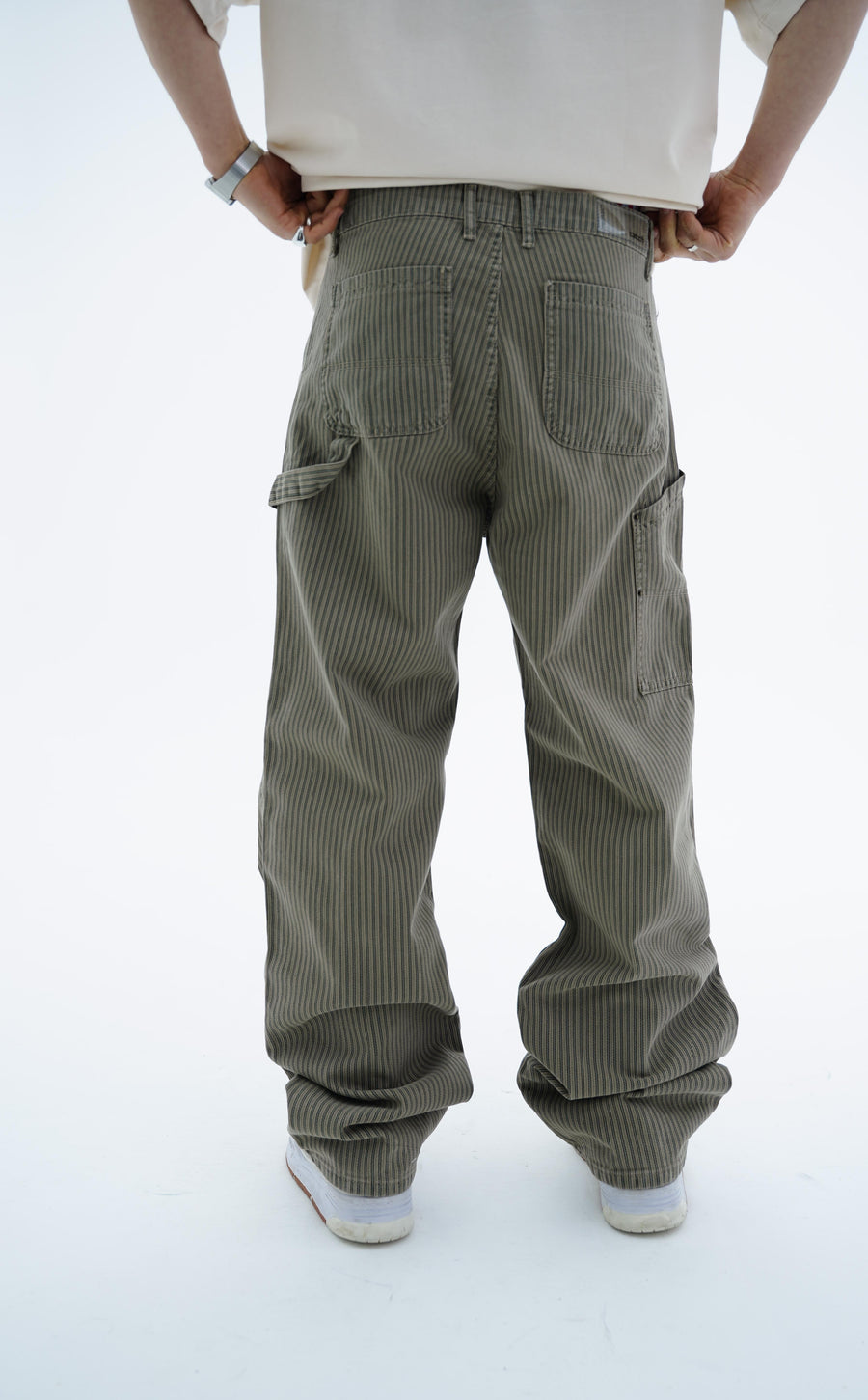 Çizgili Açık Kahve Baggy Jean Pantolon CT01 6581-4