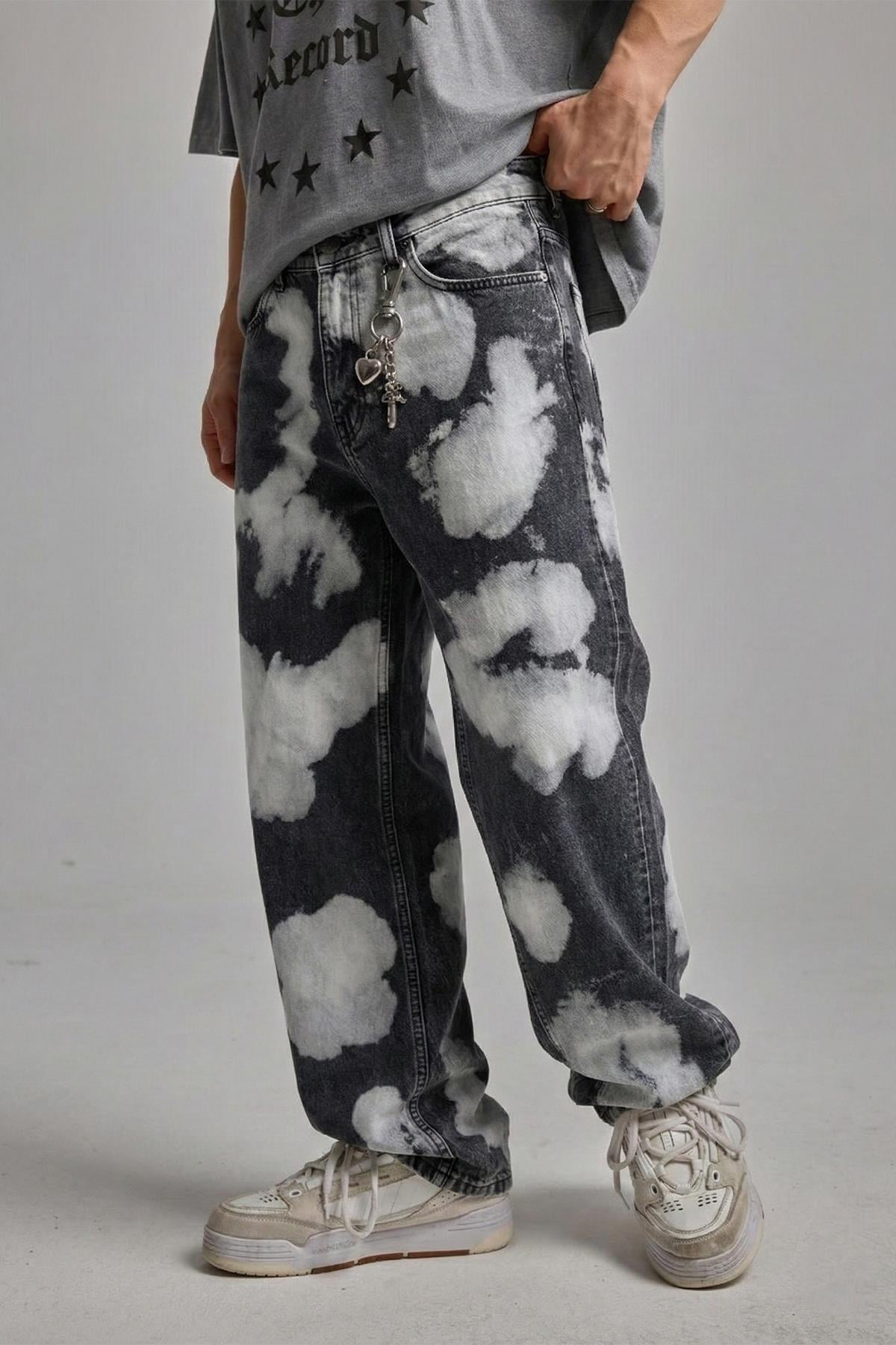 Acid Wash Gri Dar Paça Jean Pantolon