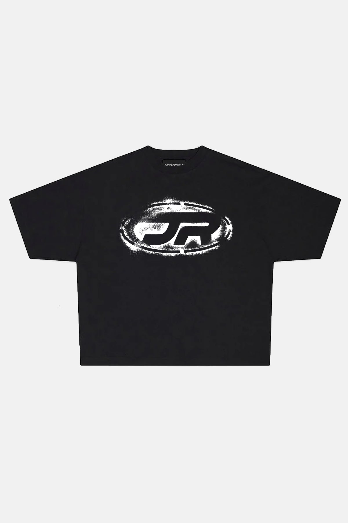 JR Logo Effect Baskılı Siyah Boxy Fit Tshirt