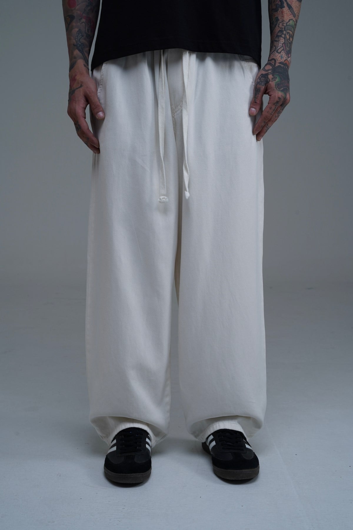 İnce Kumaş Bej Baggy Pantolon CT01 6517-8