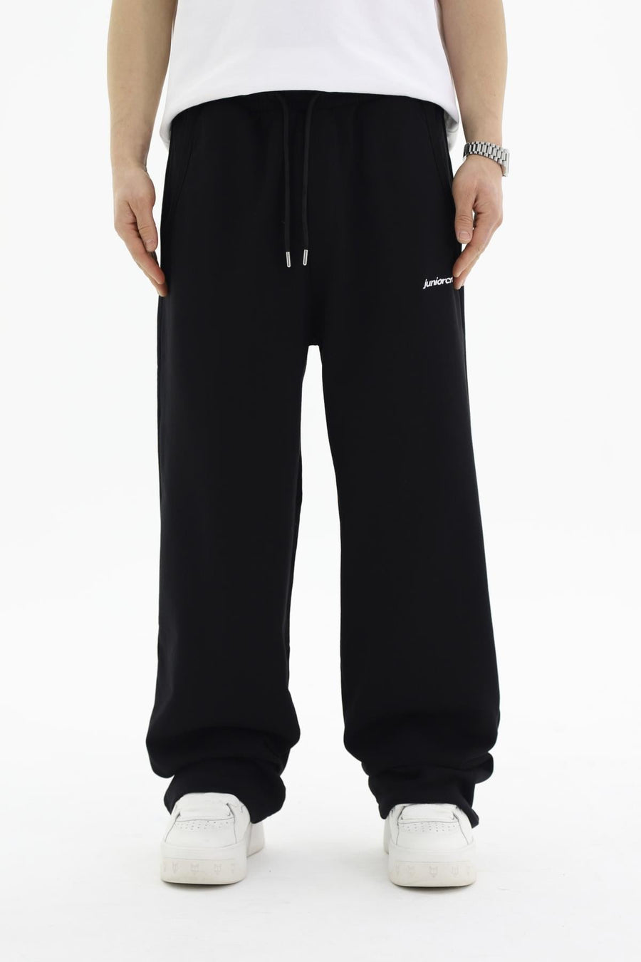 JR Diagonal Kumaş Siyah Baggy Eşofman