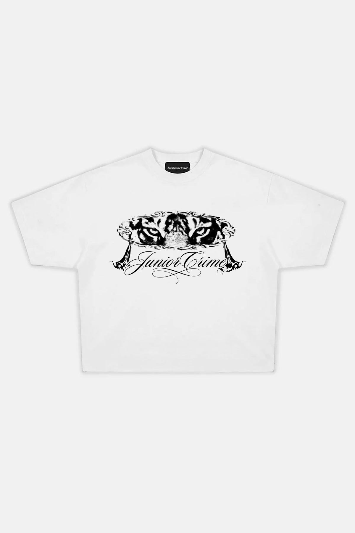JR Leo Baskılı Beyaz Boxy Fit Tshirt