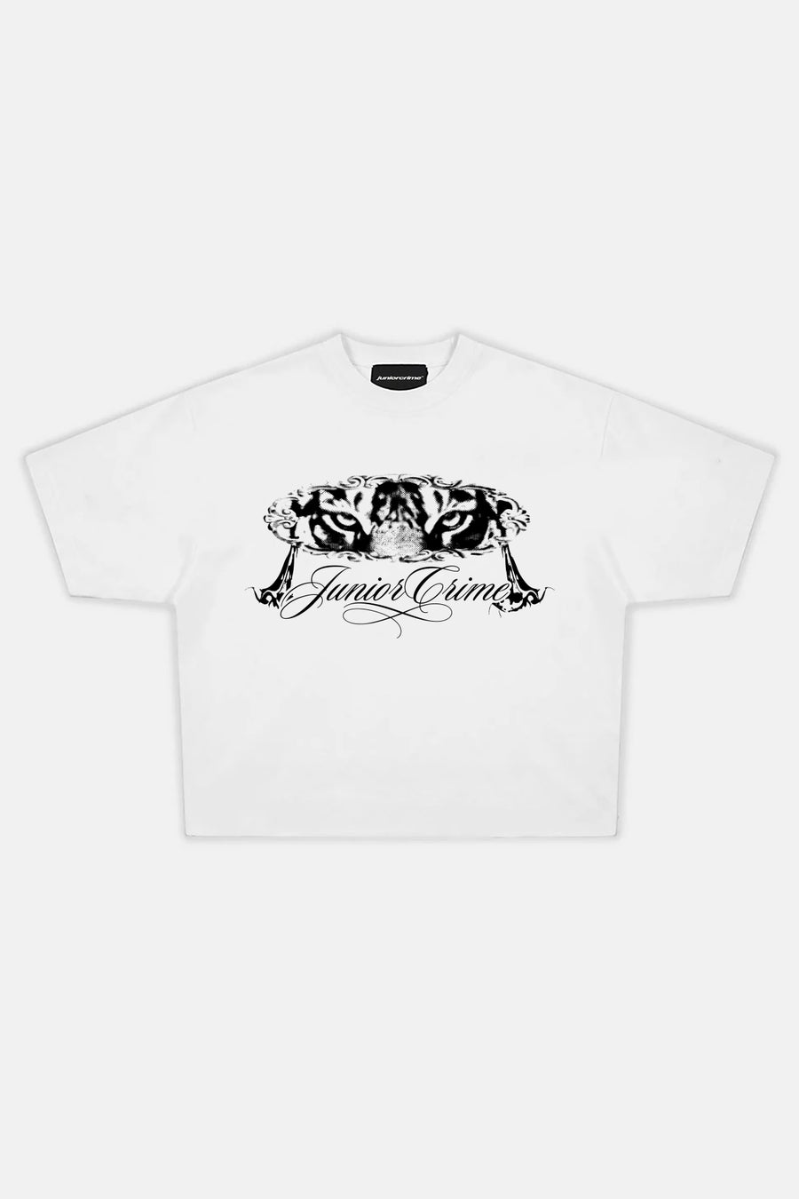 JR Leo Baskılı Beyaz Boxy Fit Tshirt