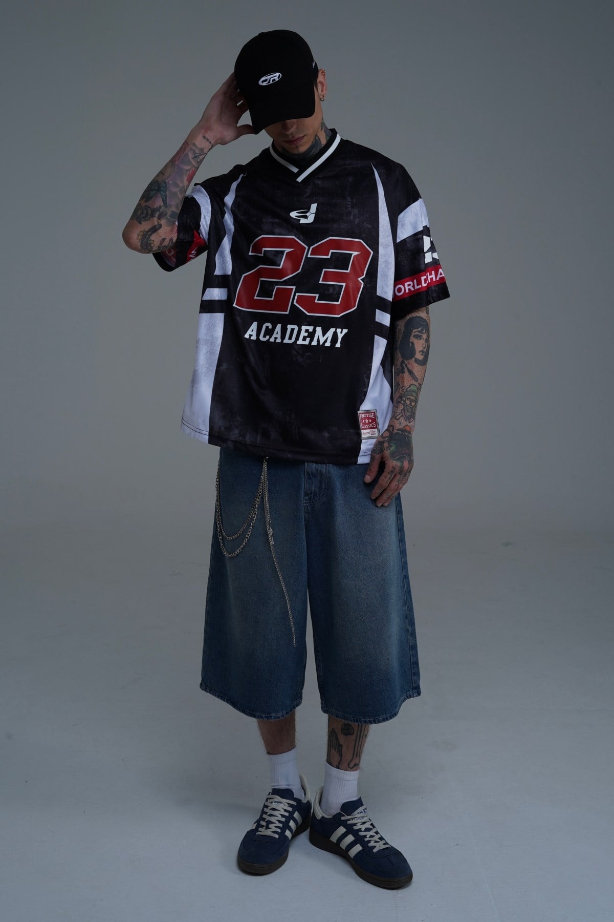 Basic Mavi Baggy Jean Şort
