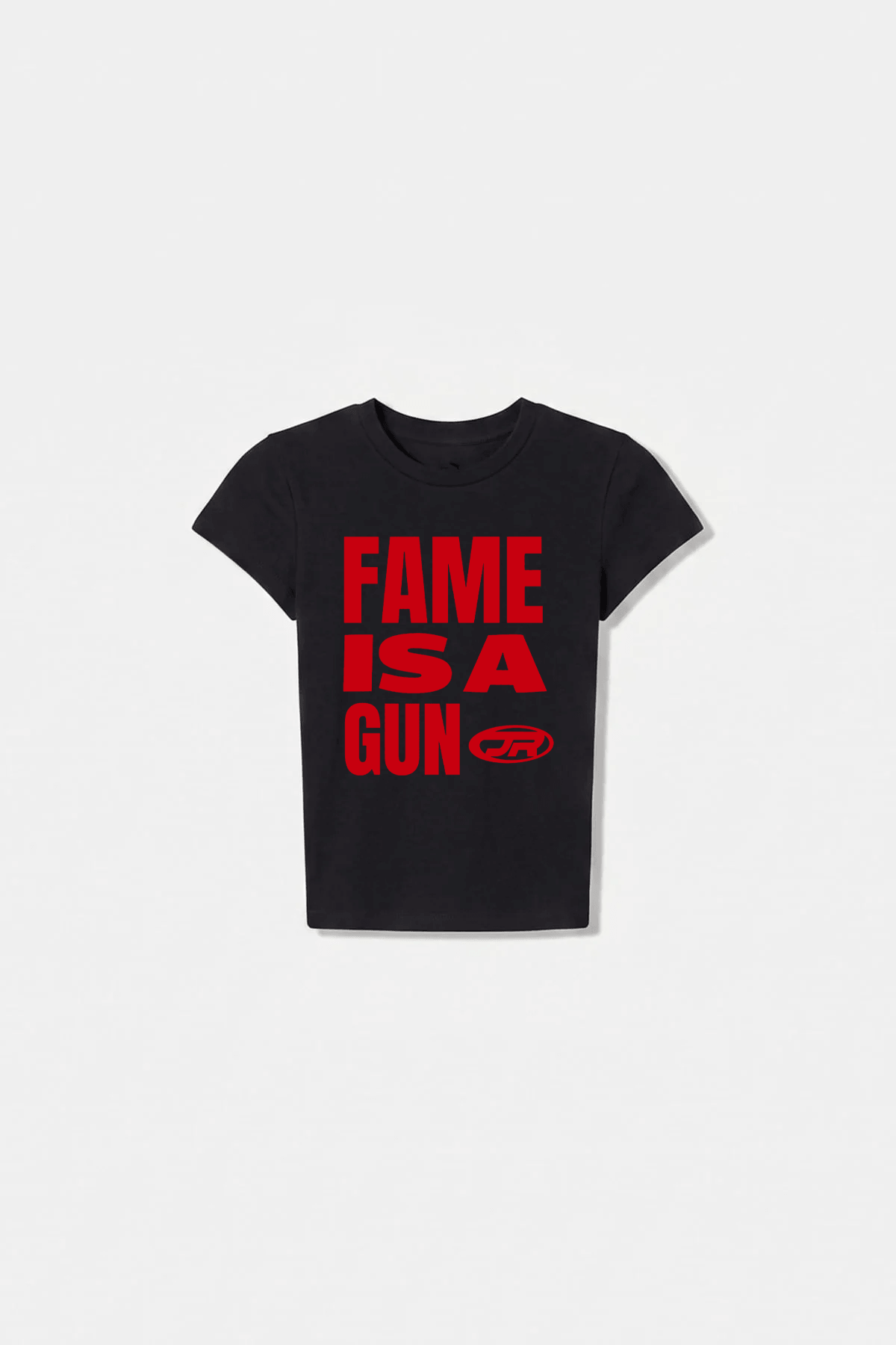 JR Kırmızı Fame Baskılı Siyah Kadın Fit Top