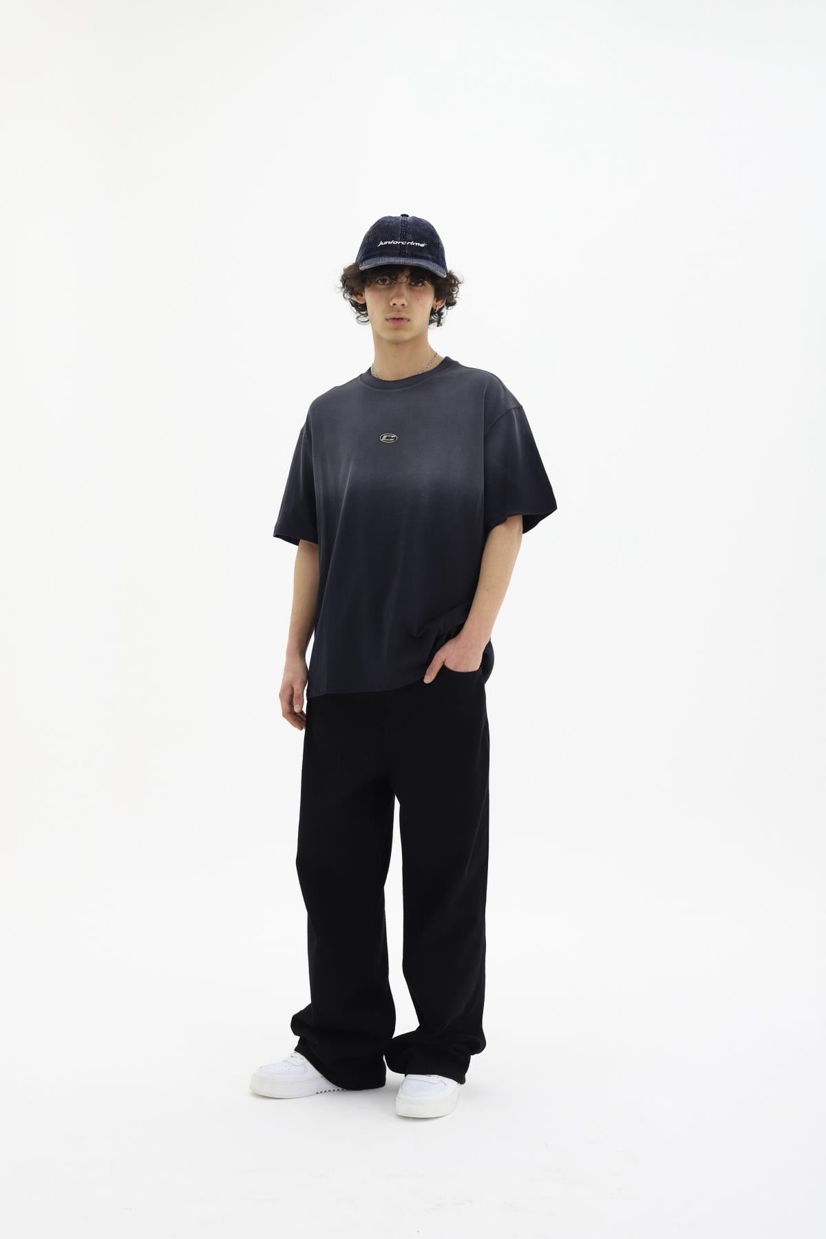 Yıkama Efektli Siyah Oversize Tshirt CT01 25CY074