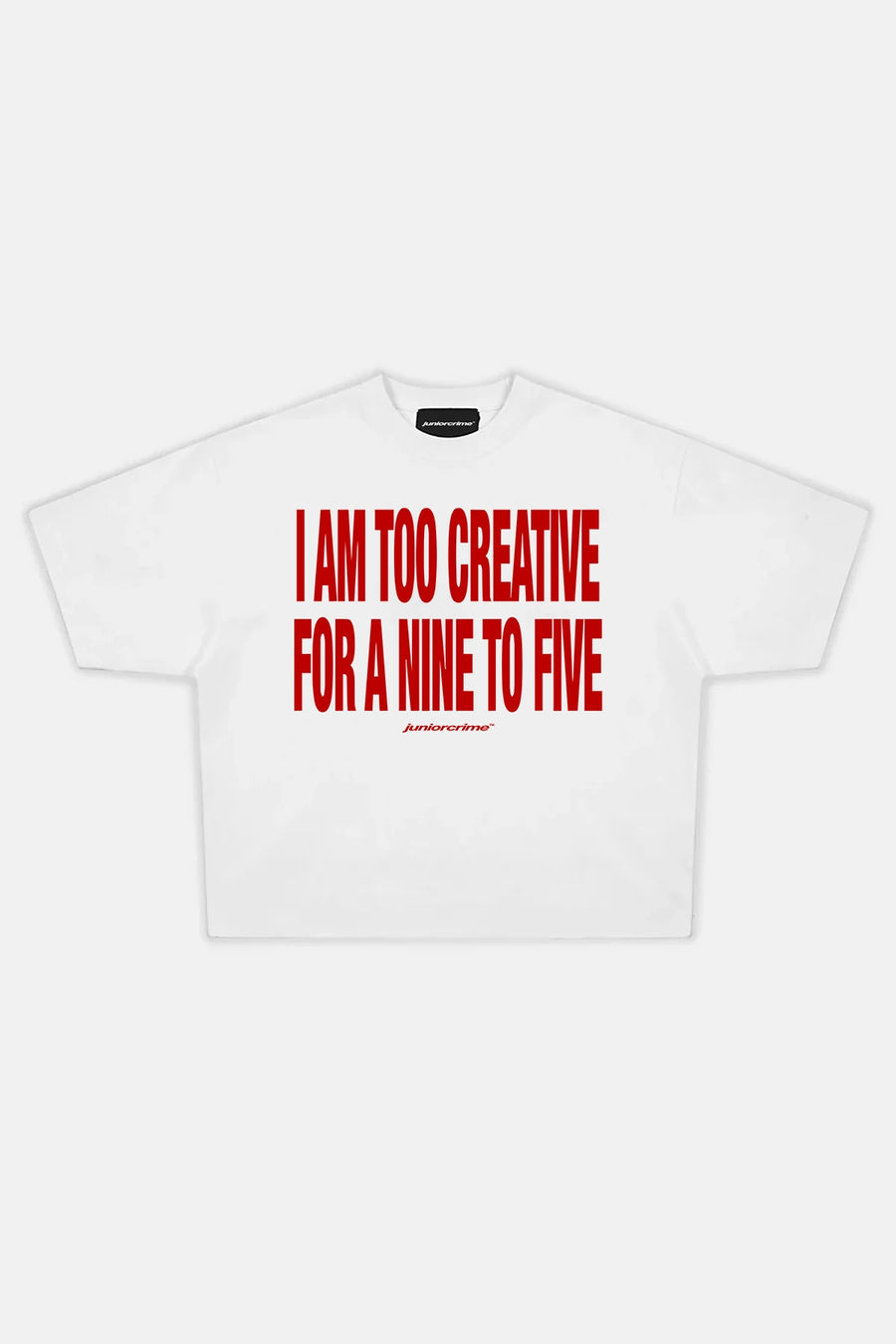 JR Nine To Five Baskılı Beyaz Boxy Fit Tshirt