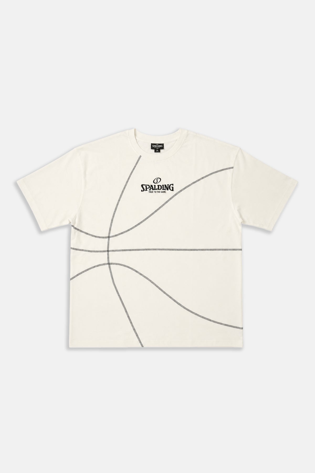 Spalding Nakışlı Krem Oversize Tshirt
