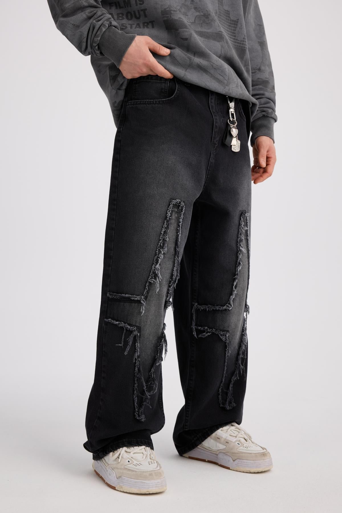 JR Yıldız Patch Detay Füme Jean Pantolon