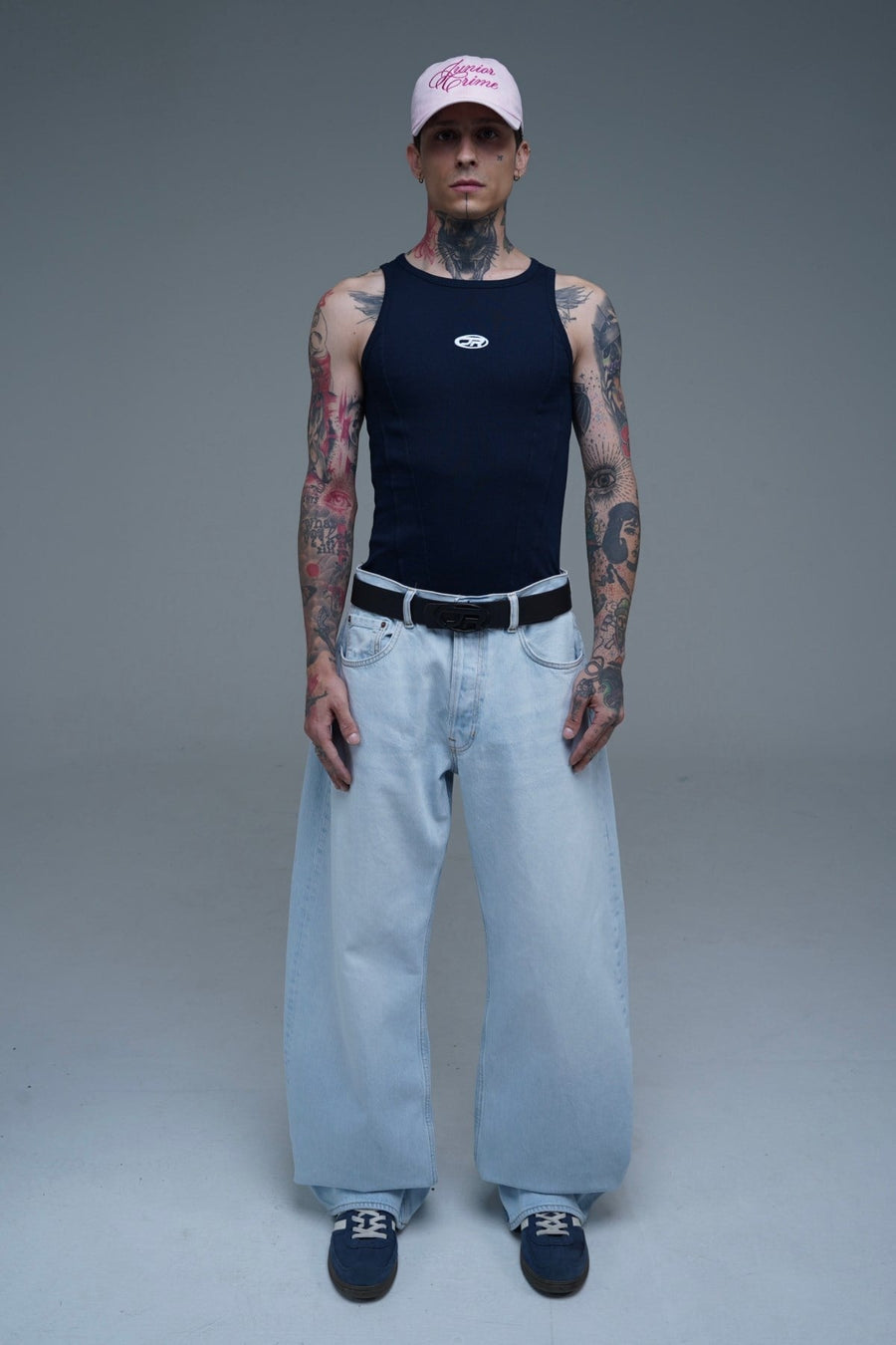 Açık Mavi Barrel Fit Baggy Jean Pantolon