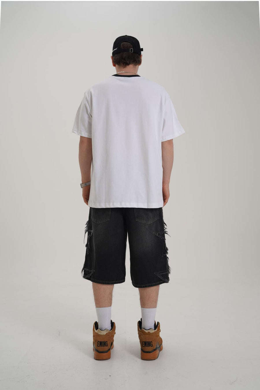 Nakışlı Beyaz Oversize Tshirt CT01 MRT26028