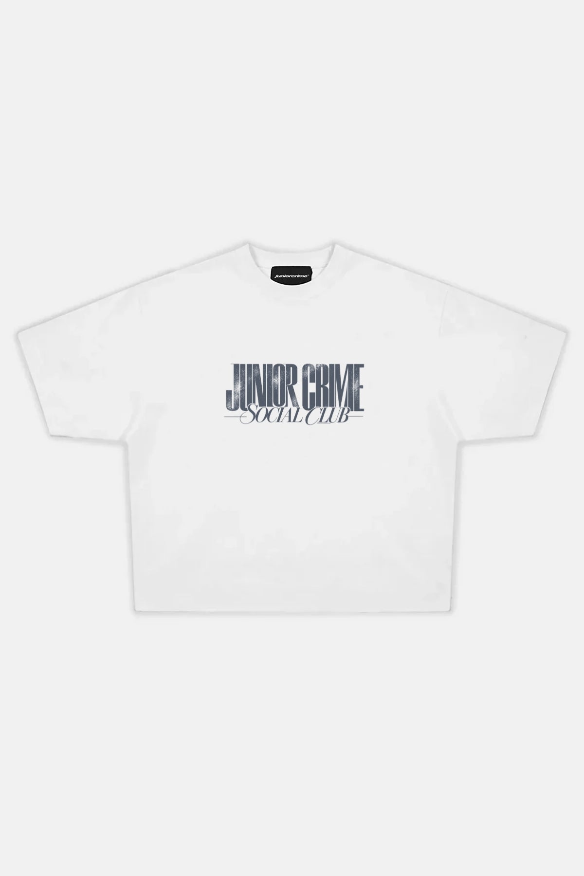 JR Social Club Baskılı Beyaz Boxy Fit Tshirt