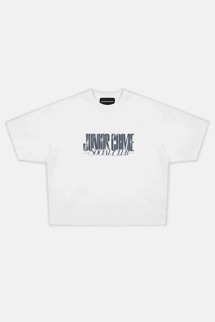 JR Social Club Baskılı Beyaz Boxy Fit Tshirt