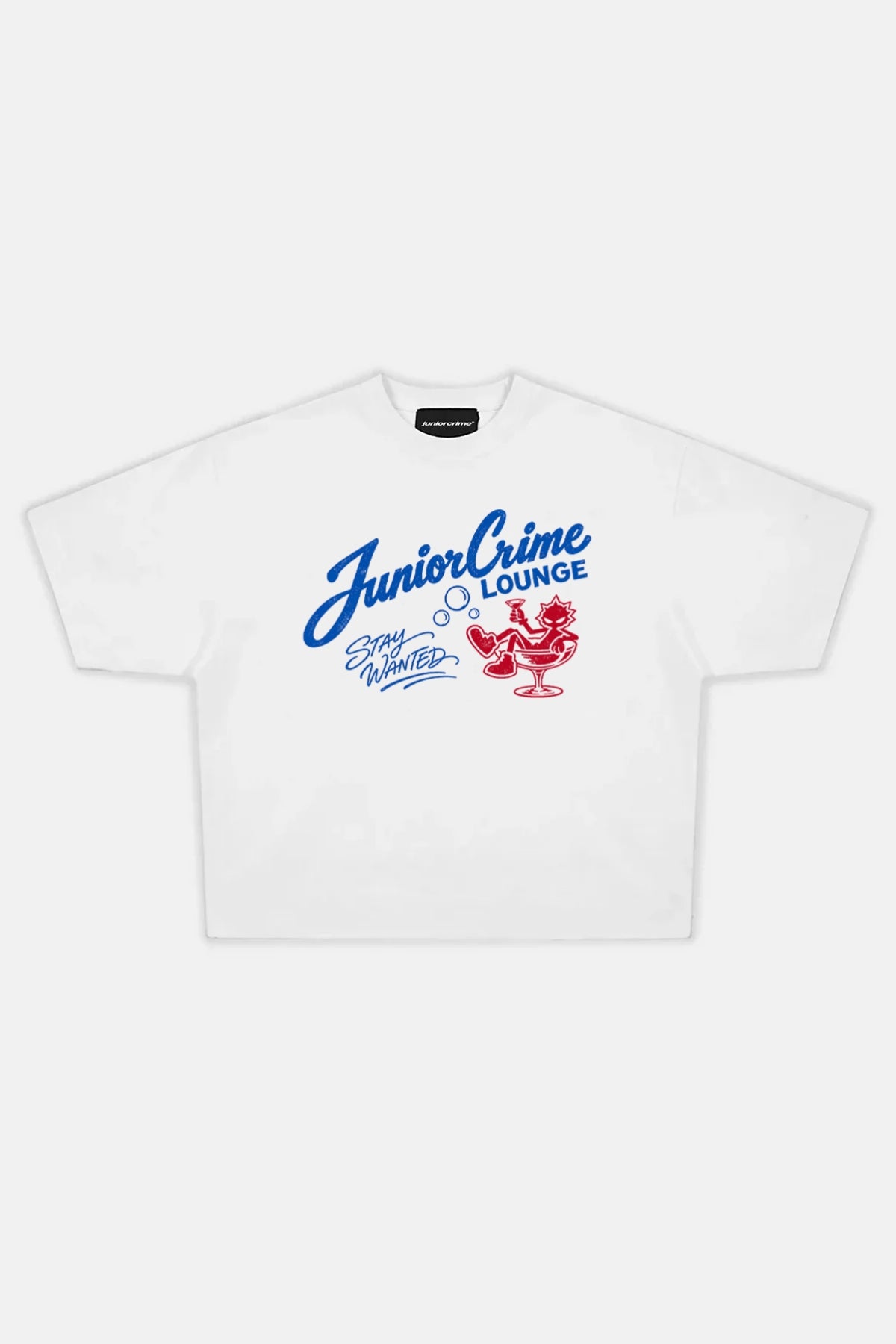JR Lounge Baskılı Beyaz Boxy Fit Tshirt