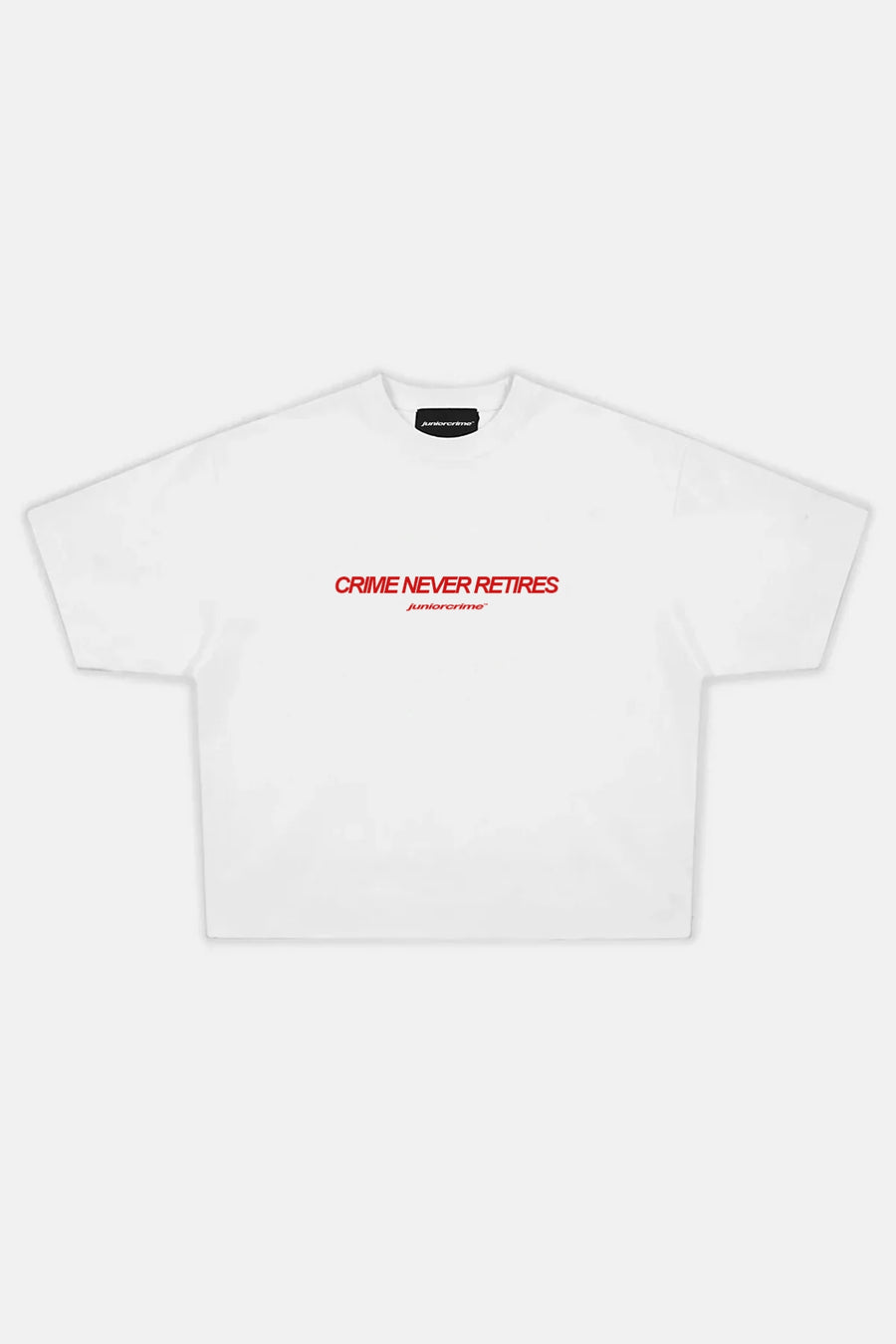 JR Never Baskılı Beyaz Boxy Fit Tshirt