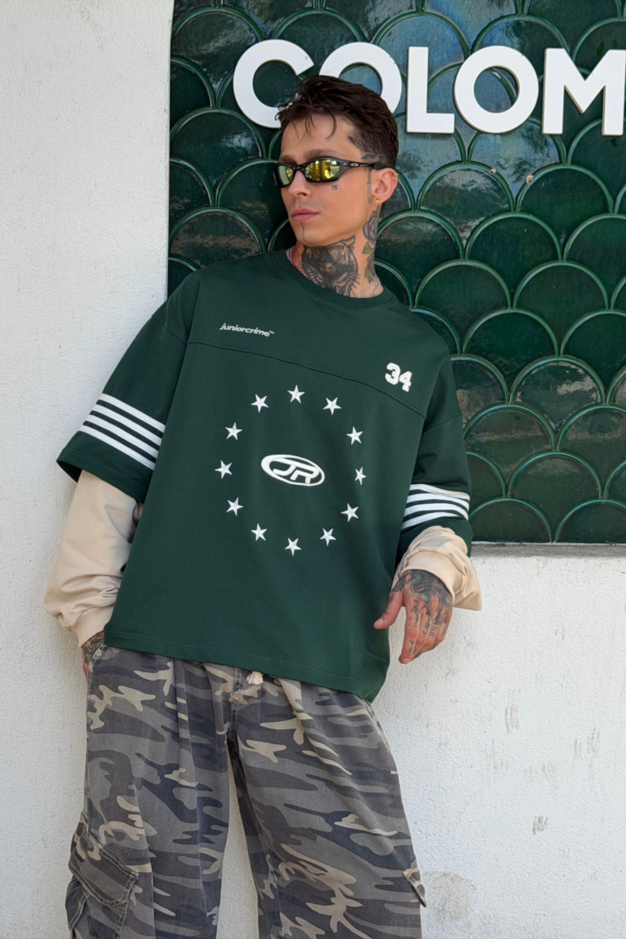JR Logo Yeşil Oversize Longsleeve