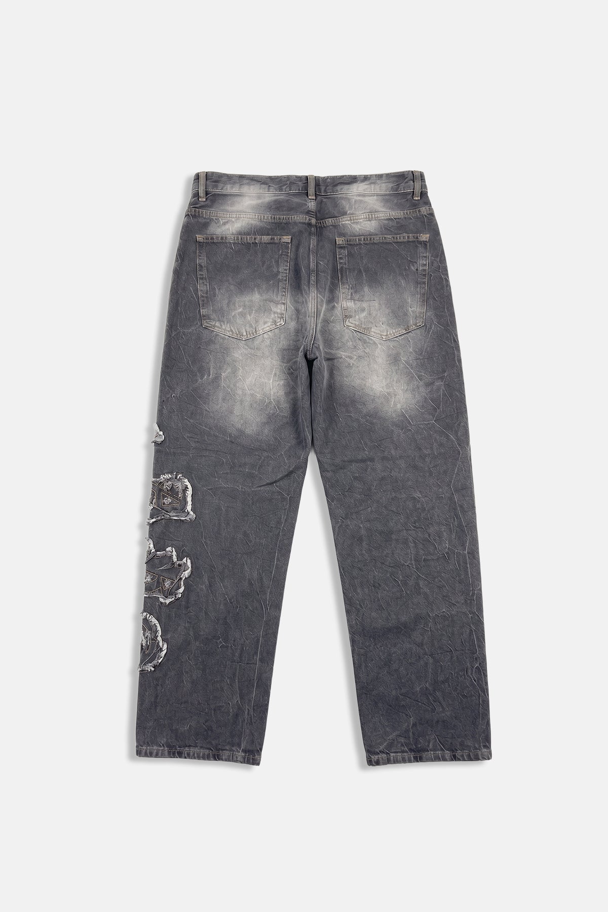Patch Detay Yıkama Efektli Regular Jean Pantolon