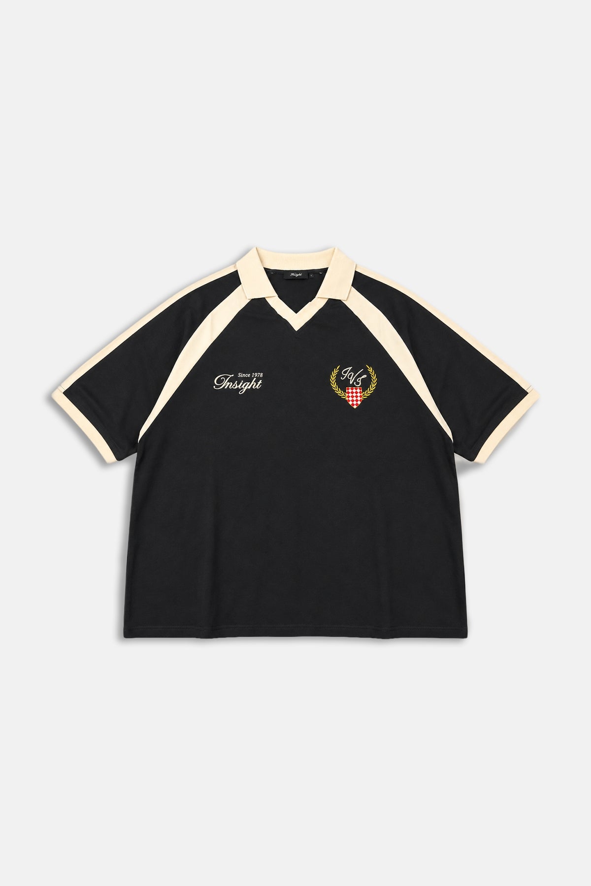 Insight Baskılı Siyah Oversize Tshirt