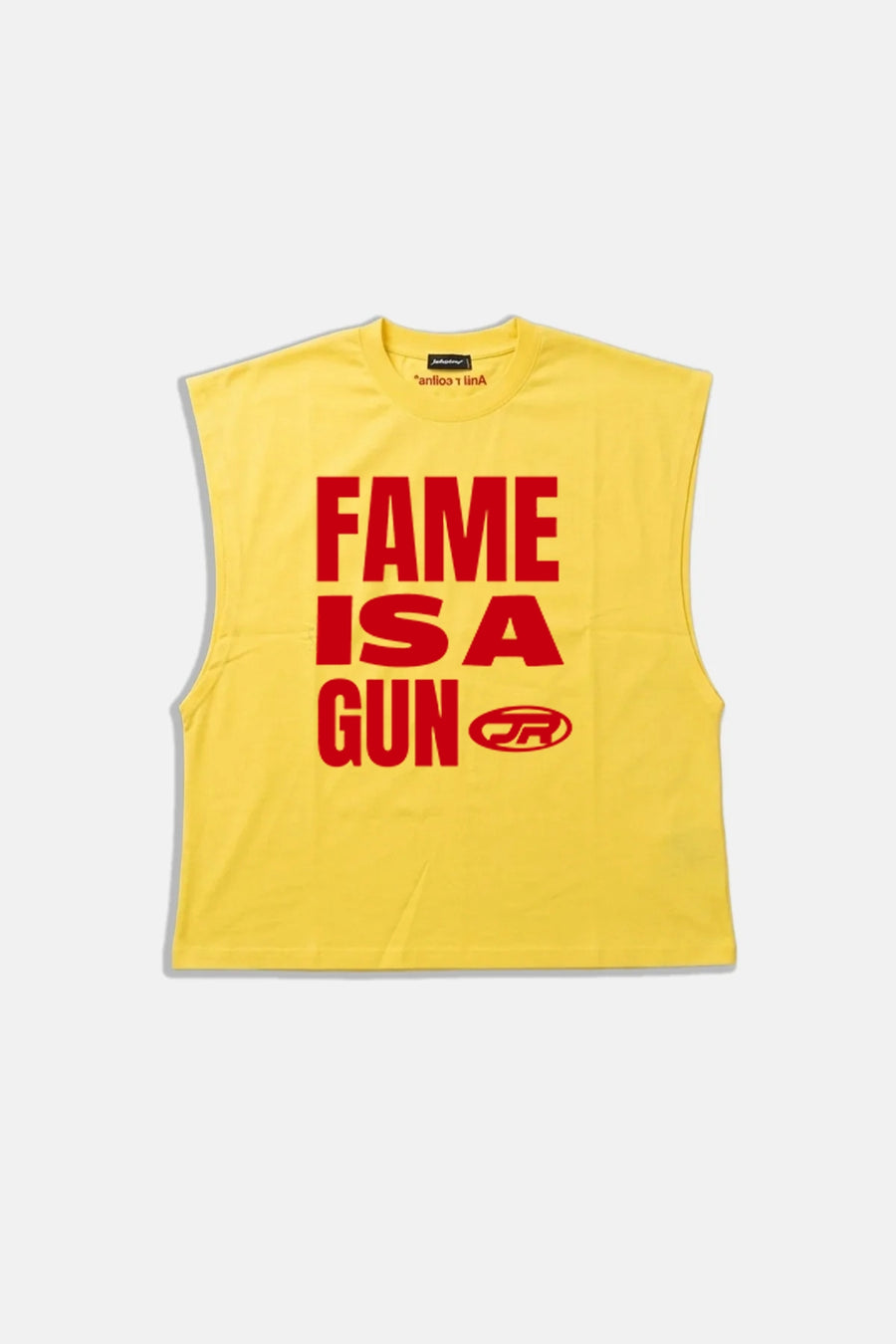 JR Fame Baskılı Boxy Fit Kolsuz Sarı Tshirt
