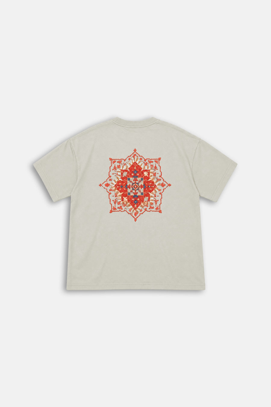 Etnik Desen Gri Oversize Tshirt