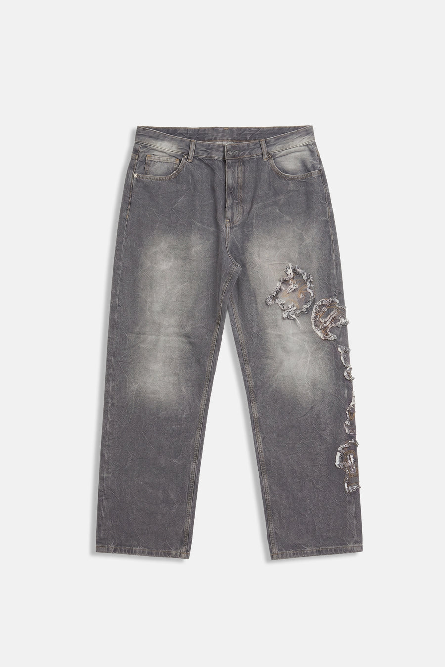 Patch Detay Yıkama Efektli Regular Jean Pantolon