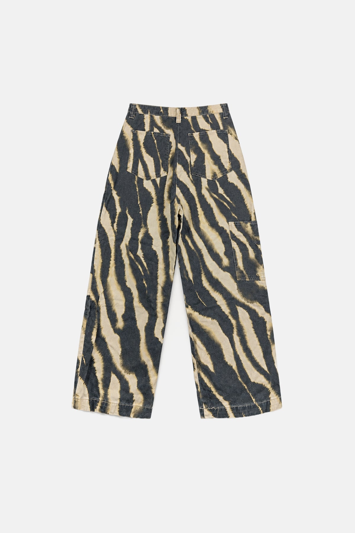 Blok Detay Desenli Kadın Baggy Jean Pantolon