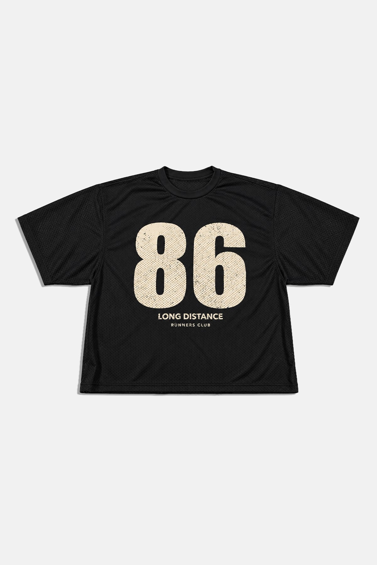 Eskitme Baskılı Siyah Oversize File Tshirt