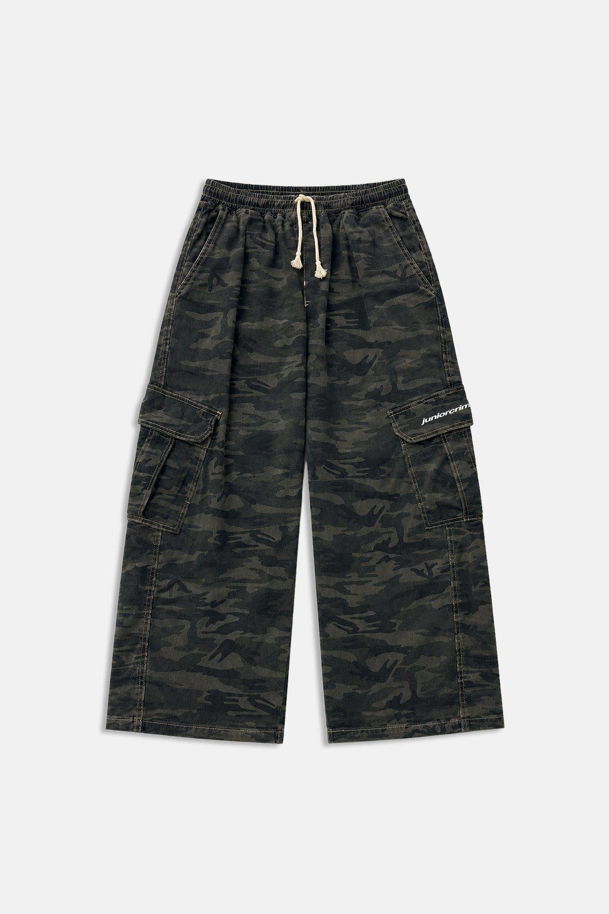 JR Logo Koyu Kamuflaj Low Waist Pantolon
