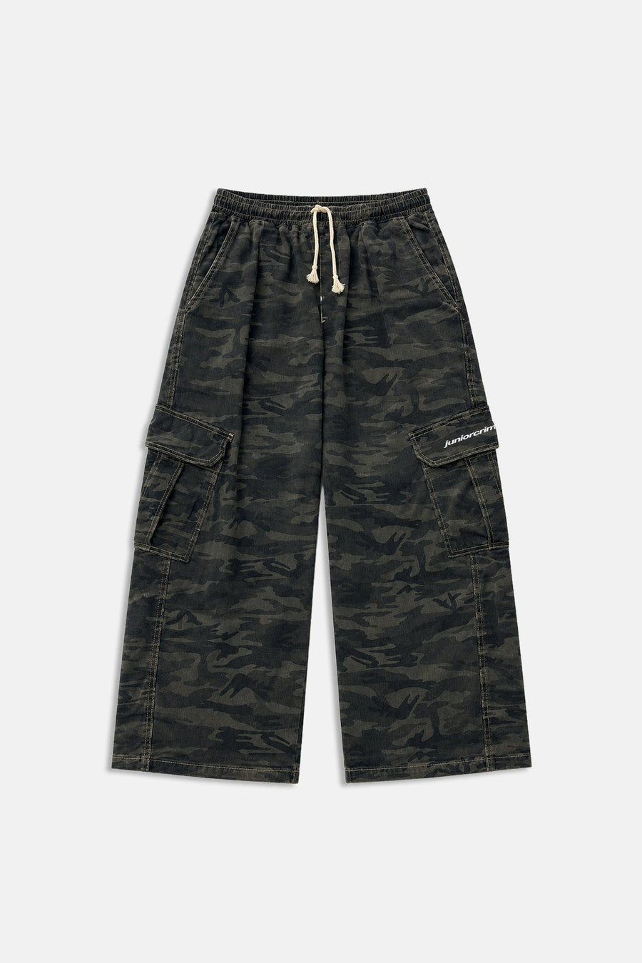JR Logo Koyu Kamuflaj Low Waist Pantolon