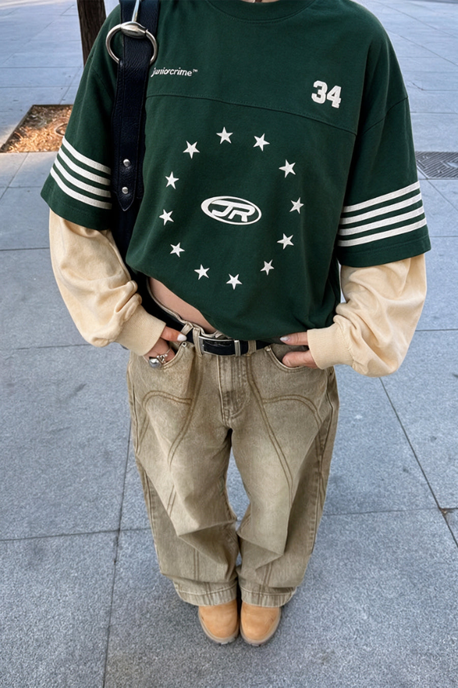 JR Logo Yeşil Oversize Longsleeve