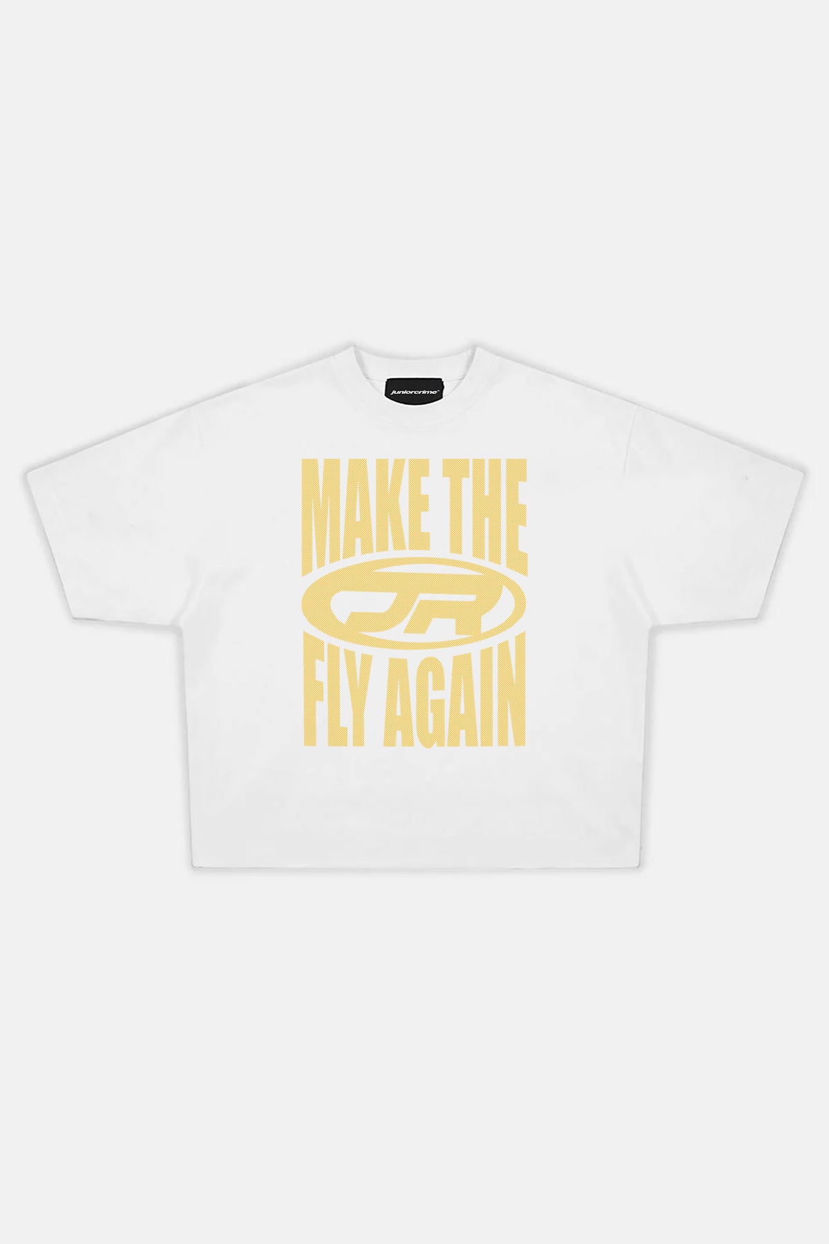 JR Fly Baskılı Beyaz Boxy Fit Tshirt