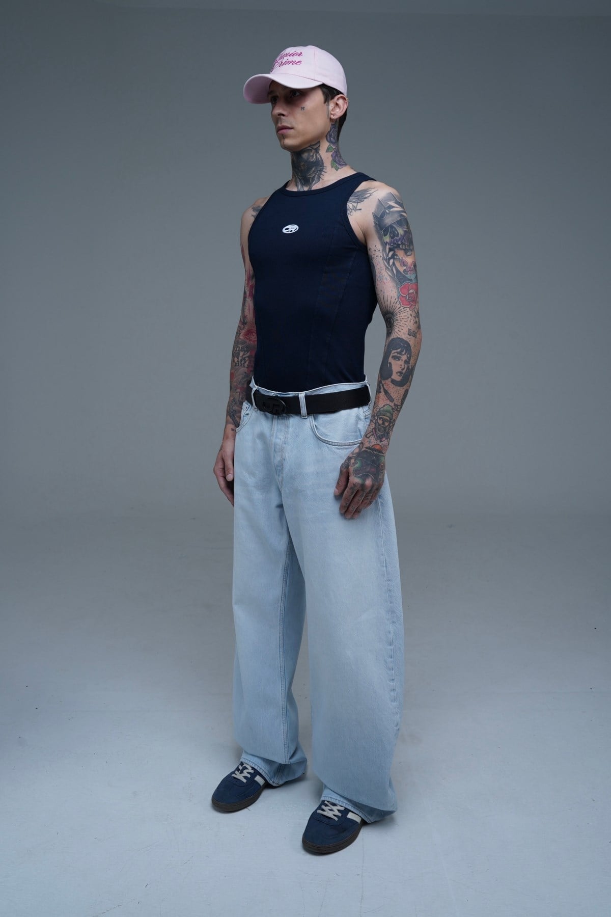 Açık Mavi Barrel Fit Baggy Jean Pantolon