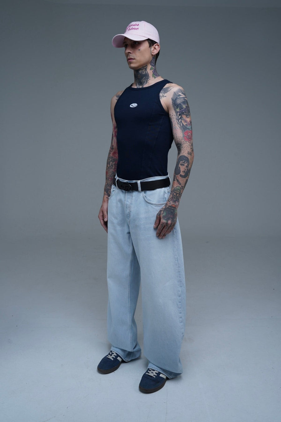 Açık Mavi Barrel Fit Baggy Jean Pantolon